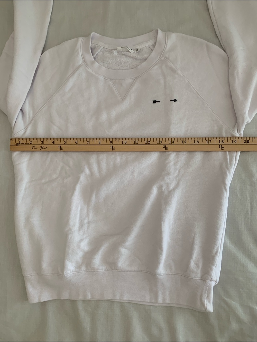 The Upside White Saturn Arrow Sweater Crewneck Sweatshirt XXS US 2 EUC - Picture 5 of 9